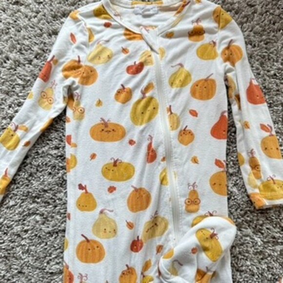 Angel Dear Bamboo Footie Sleepy Pajama Longsleeve Halloween Pumpkins 12-18 Month - Picture 2 of 5